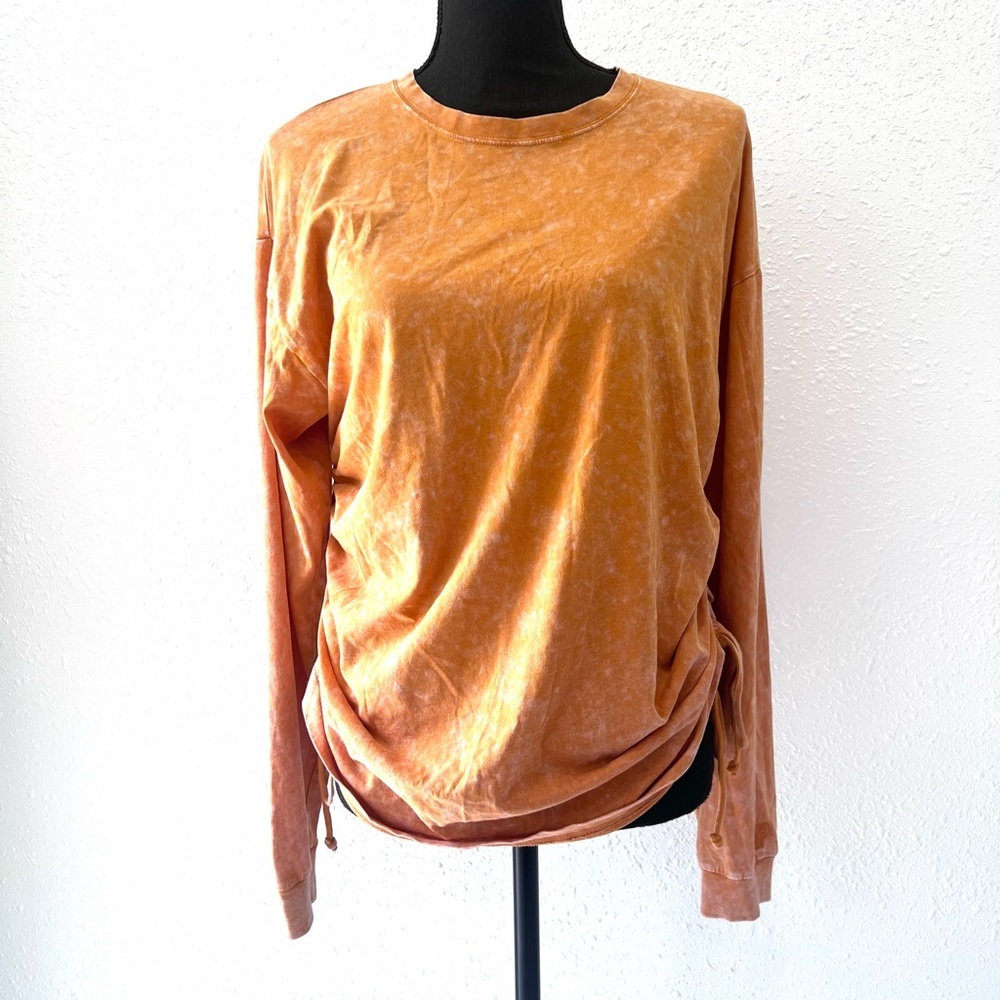 PINK Orange‎ Long Sleeve with Ruched Details large
